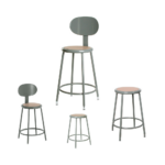 Stationary And Adjustable Height Stools