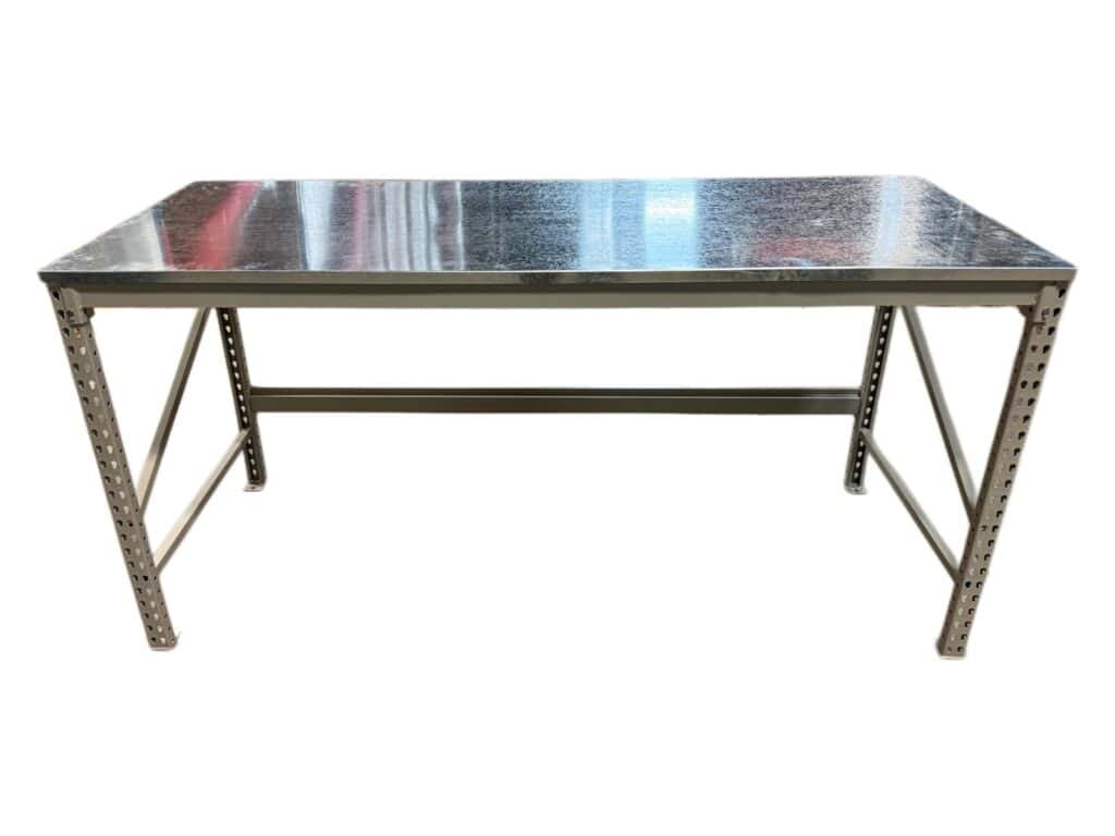 Basic workbench with galvanized wood-core top