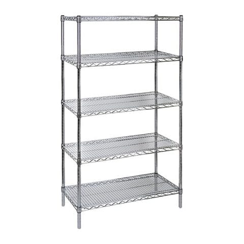 Chrome wire shelving unit