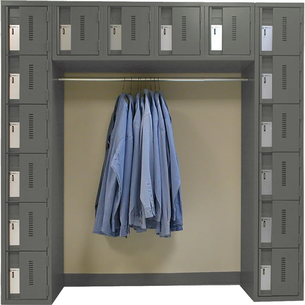 16-Door Archettes JFBL360: construction All-welded, heavy-duty; colour Charcoal; overall w × d × h (in) 72 × 18 × 72