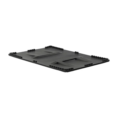 Black plastic bulk container lid