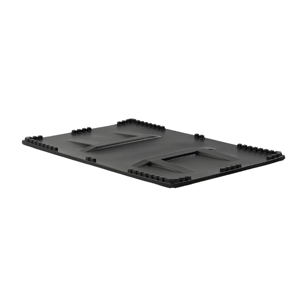 Black plastic bulk container lid