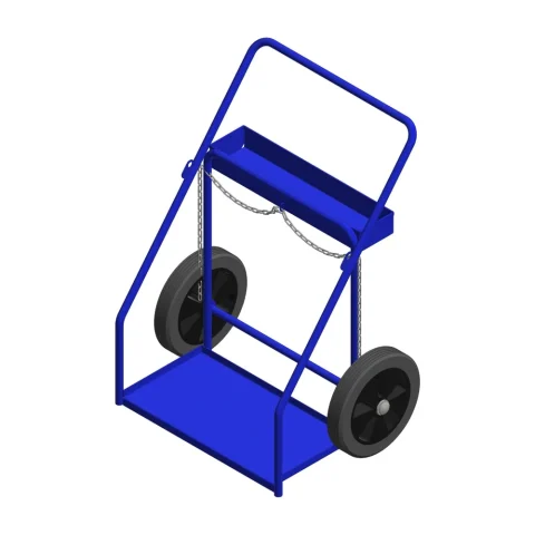 Double gas cylinder cart with tool tray