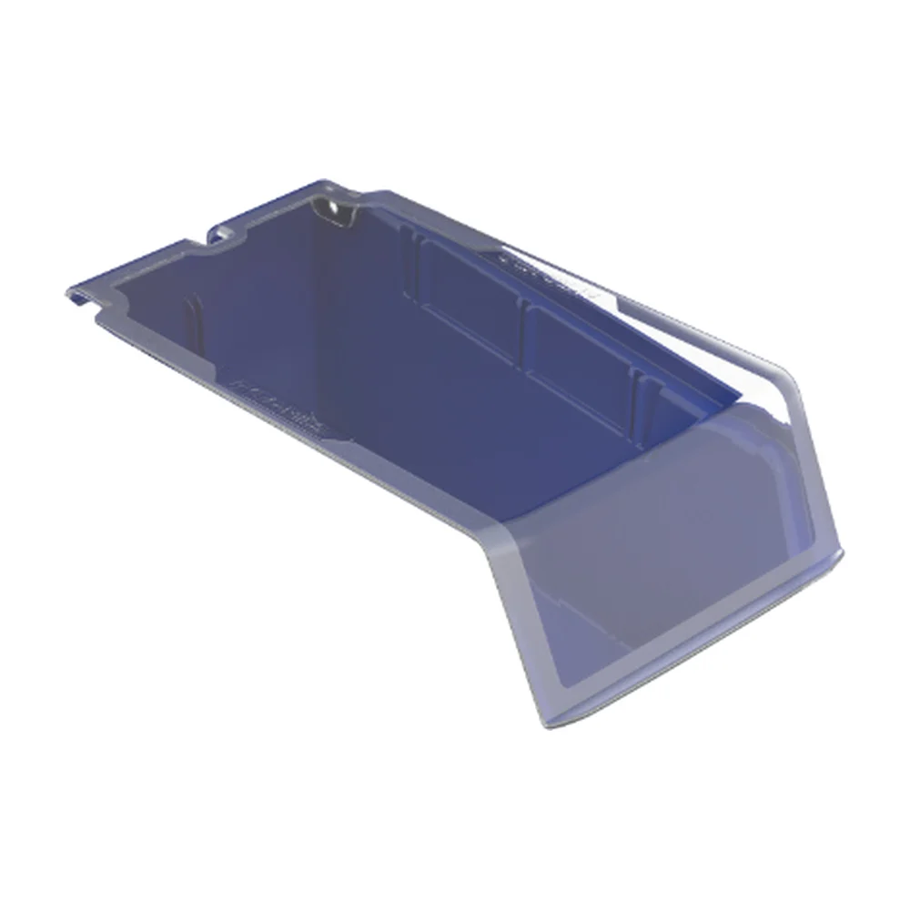 Clear hinged lid for a hanging and stacking bin