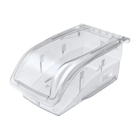 Clear polycarbonate hanging and stacking bin