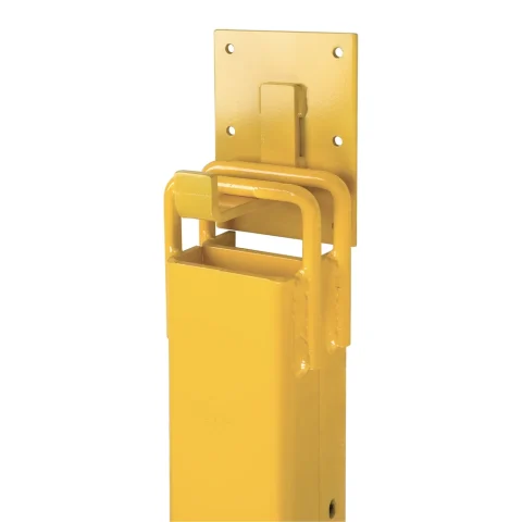 Fork extension wall bracket holding a pair of fork extensions