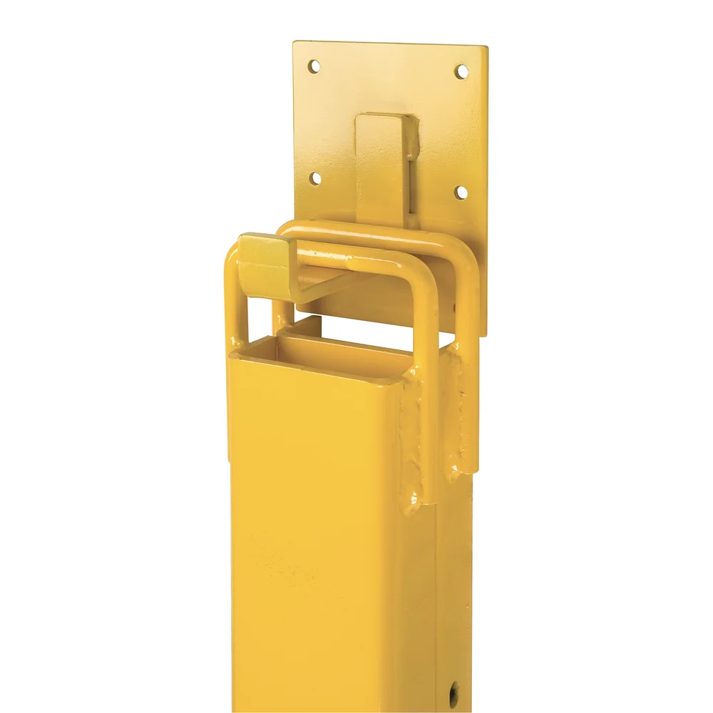 Fork extension wall bracket holding a pair of fork extensions
