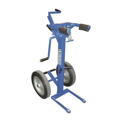 Gas cylinder lift cart with mechanical winch