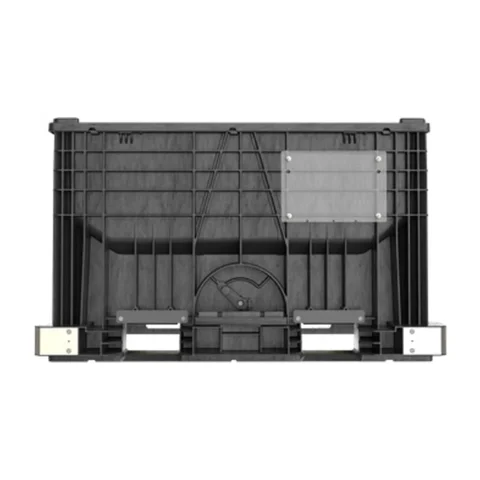 Black gravity-dispensing bulk container side view
