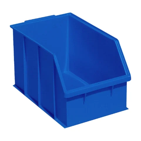 Large blue high-visibility stack and shelf bin