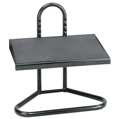Adjustable Ergonomic Footrest steel frame, 14-gauge platform 20 w x 12 d x 5.5–15 h