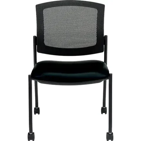Mesh-Back Mobile Guest Chair armless black