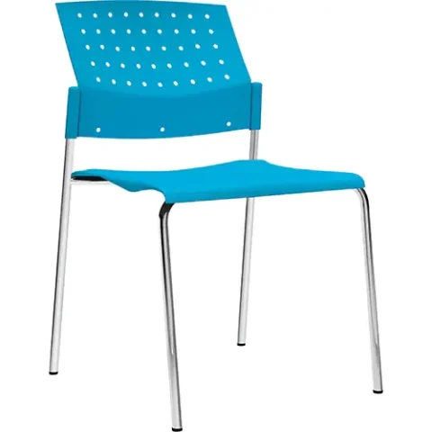 Armless Polypropylene Stacking Chair blue 18