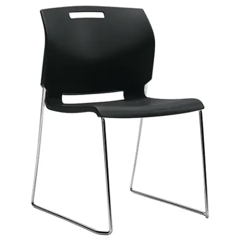 Flex-Back Plastic Stacking Chair black 16-1/2