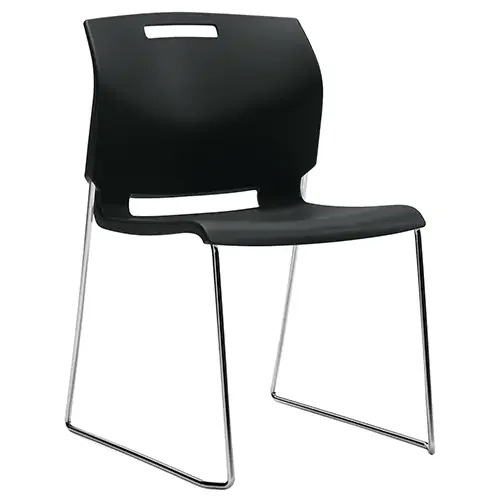 Flex-Back Plastic Stacking Chair black 16-1/2