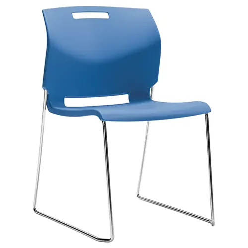 Flex-Back Plastic Stacking Chair blue 16-1/2