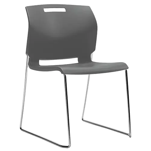 Flex-Back Plastic Stacking Chair grey 16-1/2