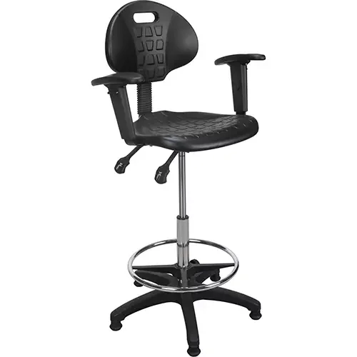 Heavy-Duty Polyurethane Ergonomic Stool adjustable stationary glides