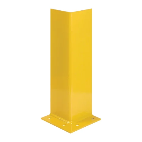 Yellow steel rack upright protector