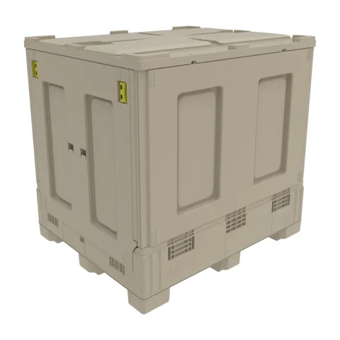 Tan collapsible liquid bulk container