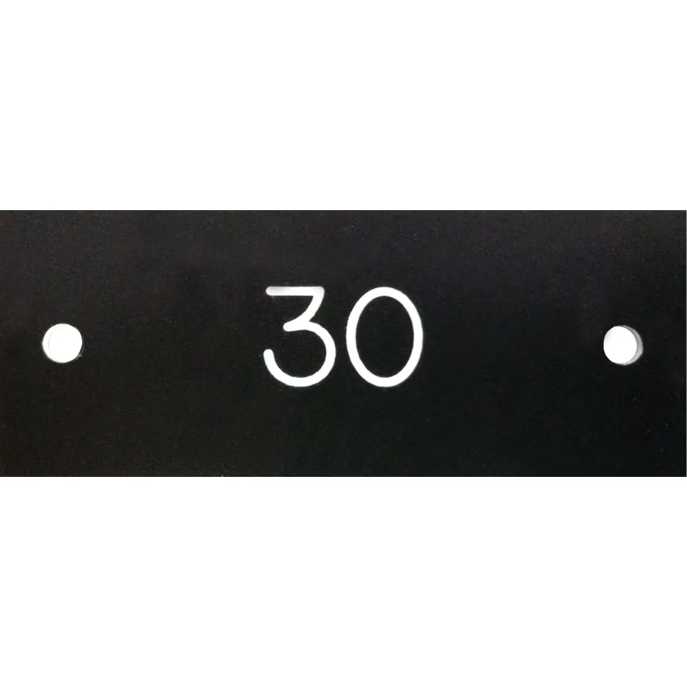 Locker Bases & Accessories JFBL587: item Number plates; fits / description Set of 1 to 25; size (in) 3/4 × 2-1/4