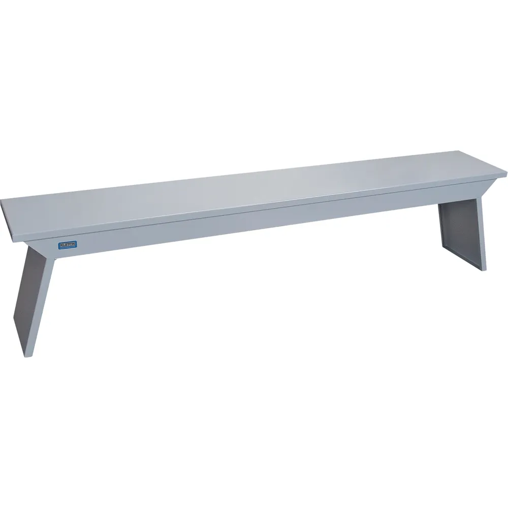 Locker Room Benches JFBB002: top Steel; l × w × h (in) 72 × 12 × 17; weight (lbs) 35