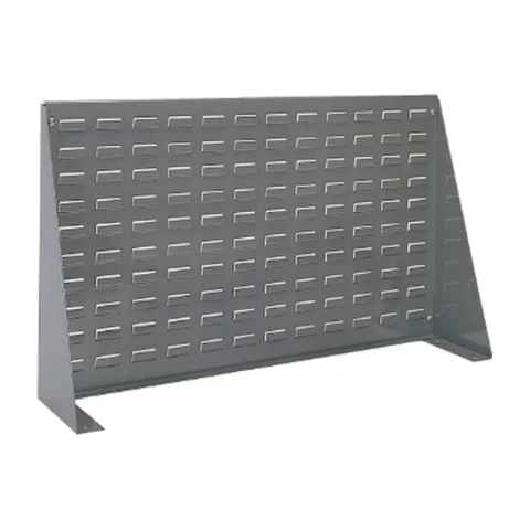 Grey steel louvered bench rack