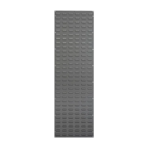 Grey steel louvered wall panel