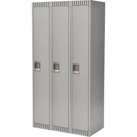 Magnetic Latch Steel Lockers JFBN462: tiers Single; bank of 3; overall w × d × h (in) 36 × 18 × 72