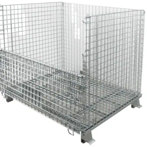 Collapsible wire stacking container