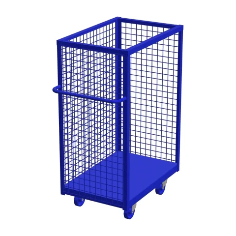 Three-Sided Steel and Mesh Box Carts