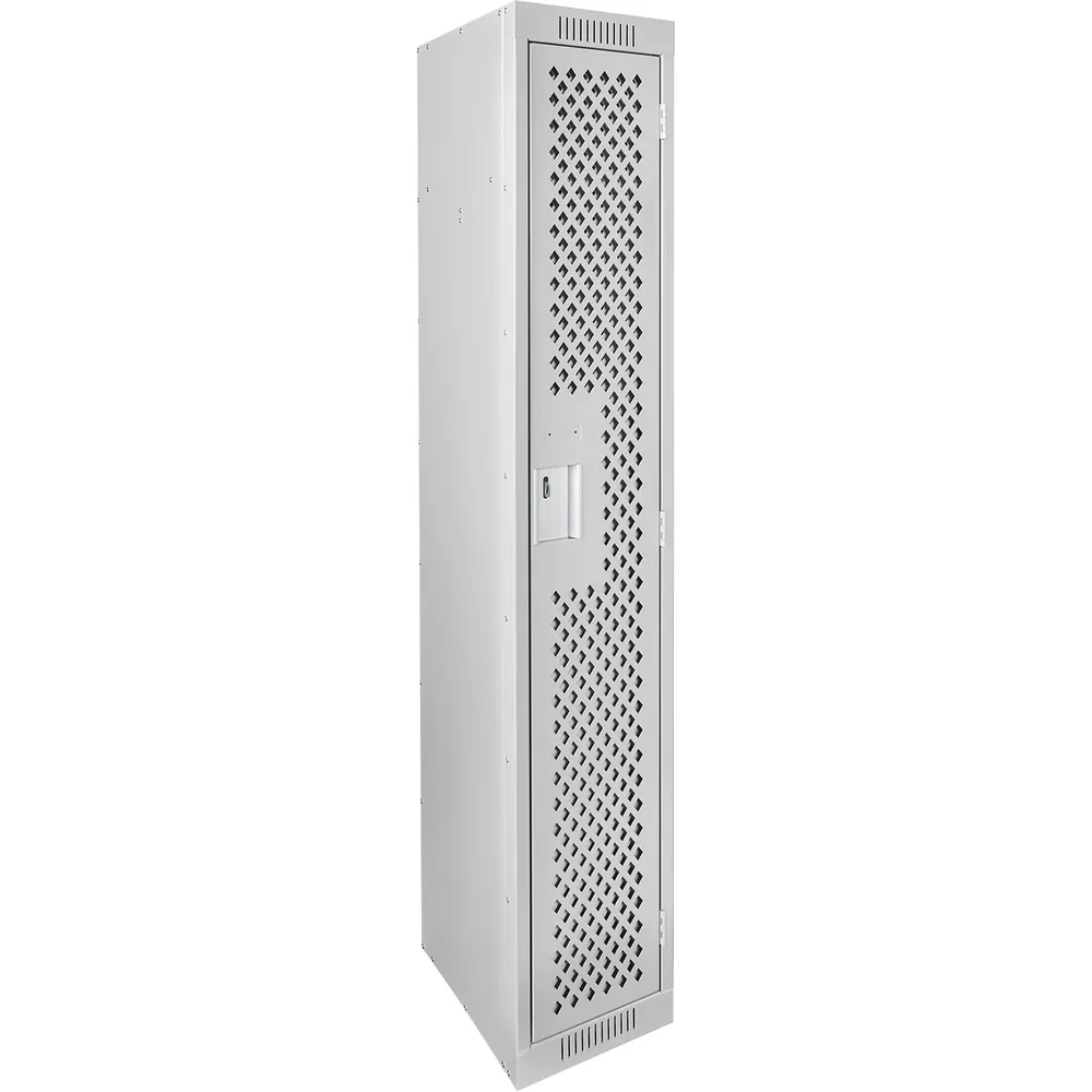 Ventilated Perforated Steel Lockers JFBJ478: tiers Single; bank of 1; overall w × d × h (in) 12 × 18 × 72