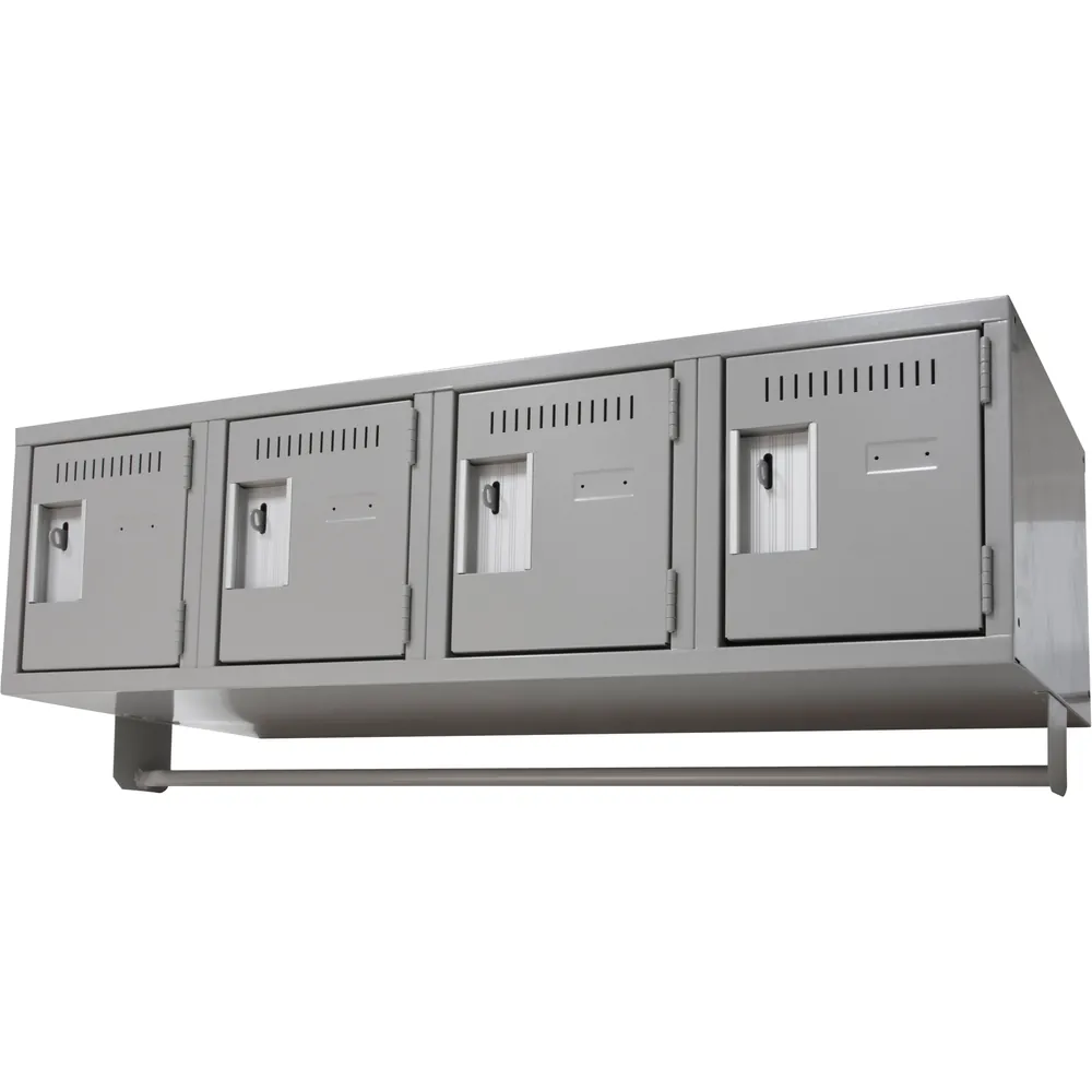 Wall Hung Lockers JFBJ919: construction All-welded; colour Light grey; compartments 4