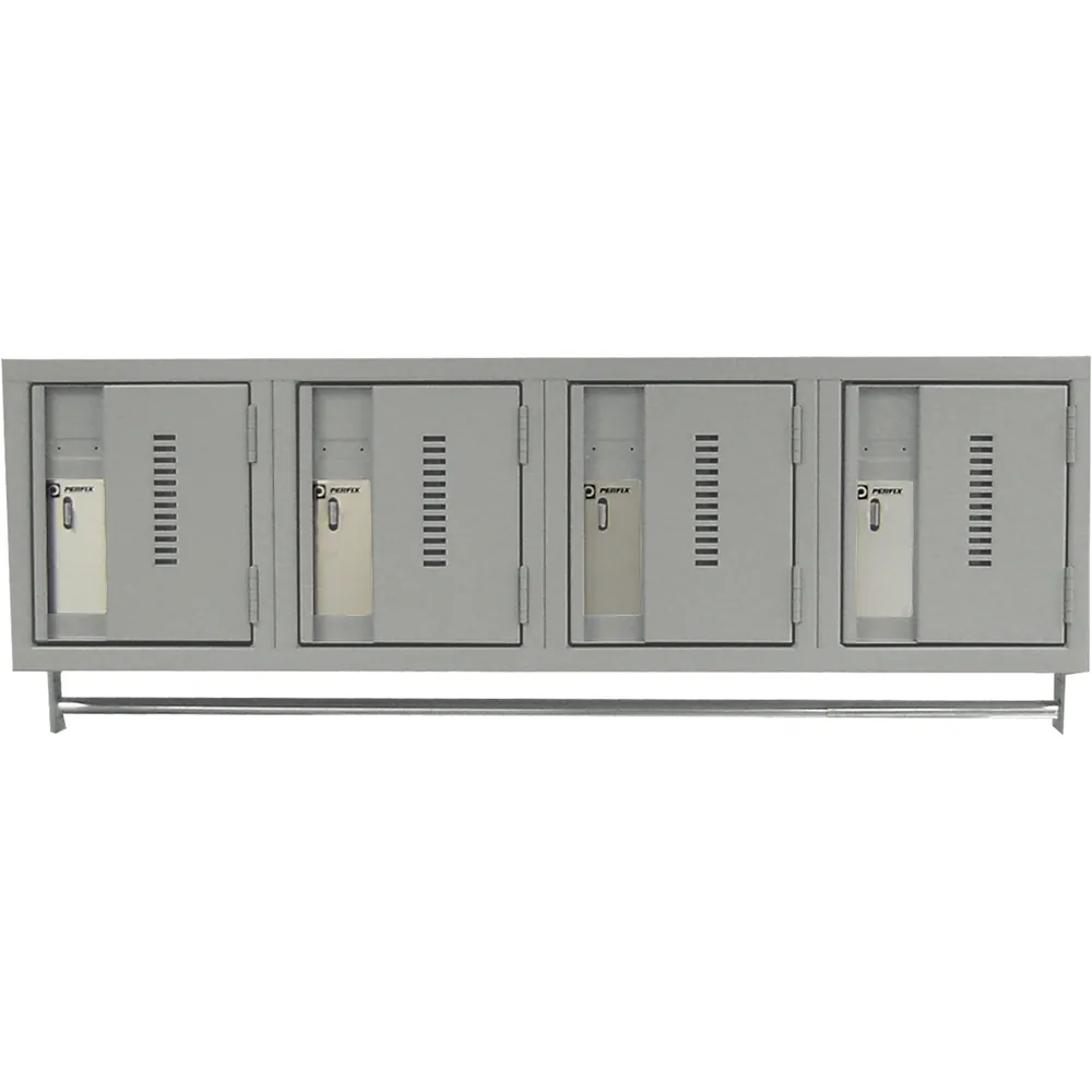 Wall Hung Lockers JFBL357: construction All-welded, heavy-duty; colour Grey; compartments 4