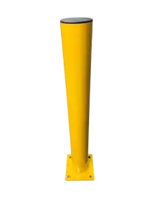 Yellow steel warehouse safety bollard