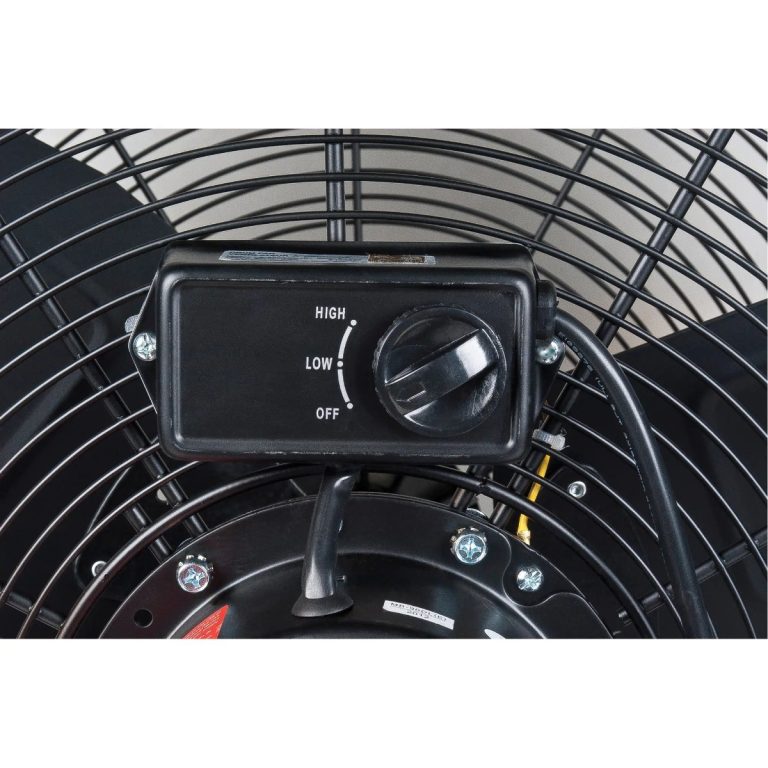 Two-speed control switch on a direct drive drum fan