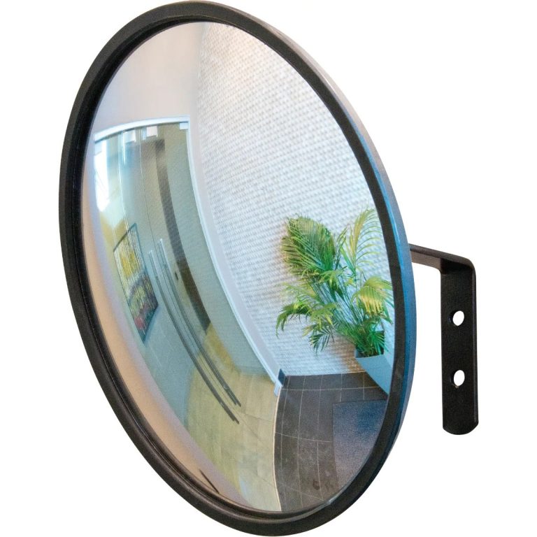 JSBDP505 black round convex safety mirror with wall bracket