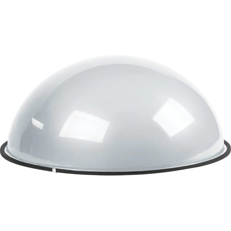 Galvanized steel backing on a closed-top dome mirror