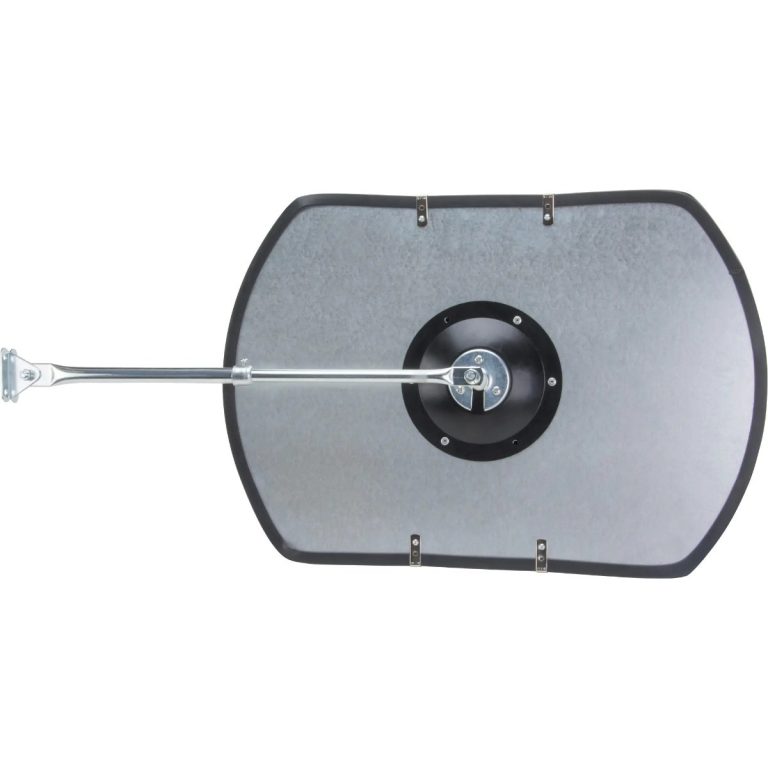 Galvanized steel back of a roundtangular mirror with telescopic arm