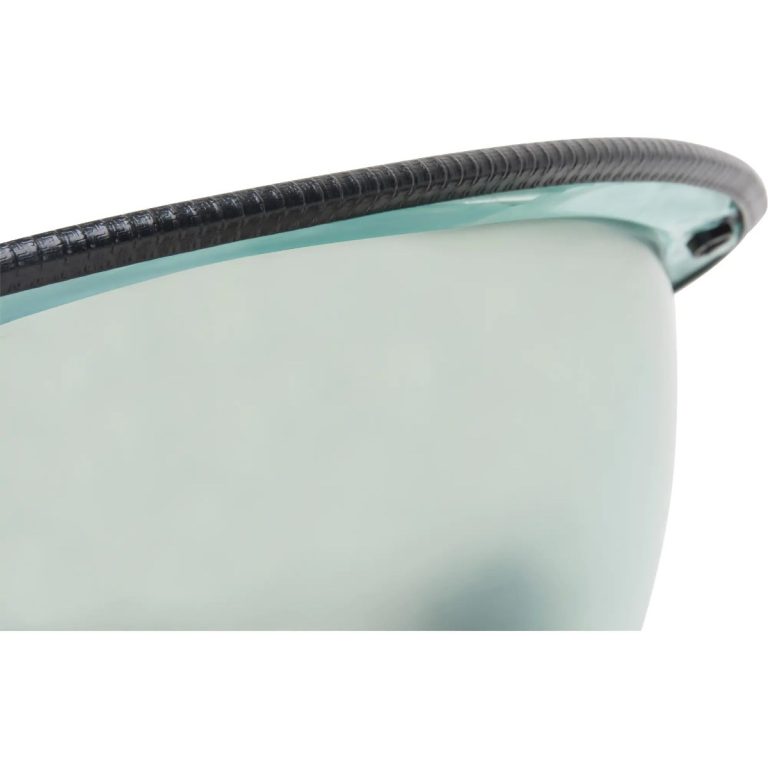 Black protective edge on a full dome safety mirror