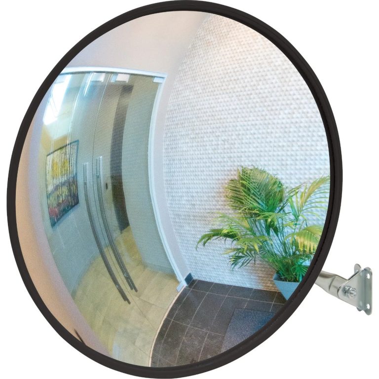 JSBGI547 black round convex mirror with telescopic arm