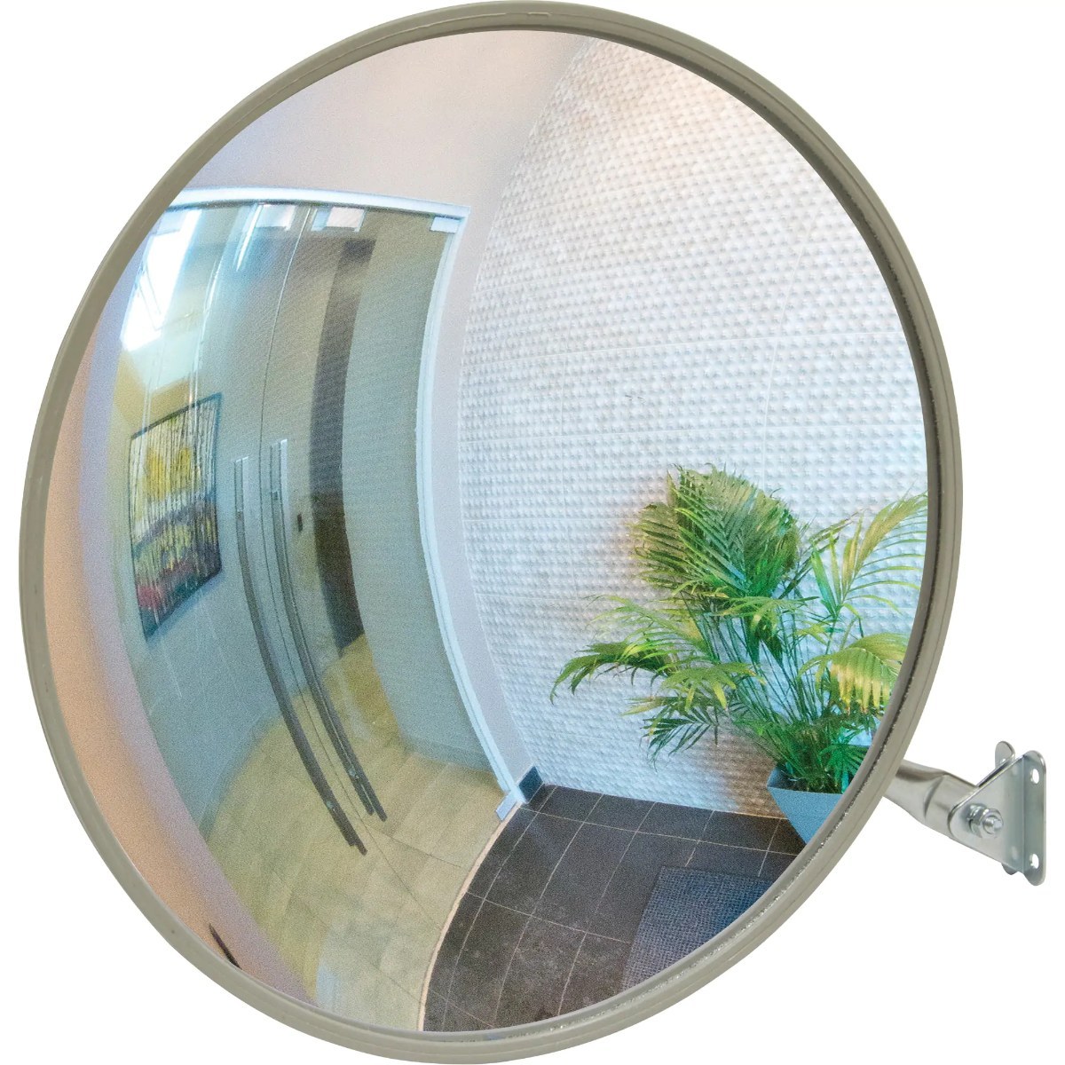 JSBGI552 beige round convex mirror with telescopic arm