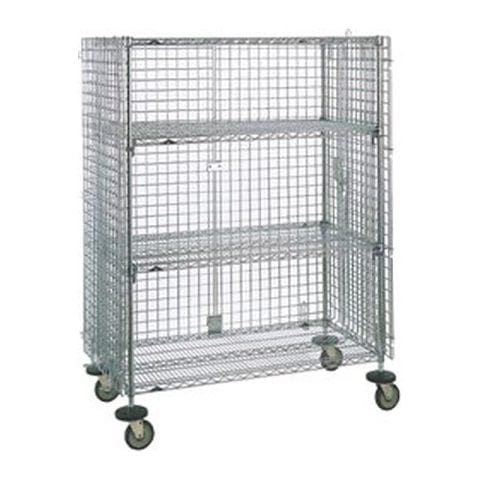 Mobile wire security cart with double doors