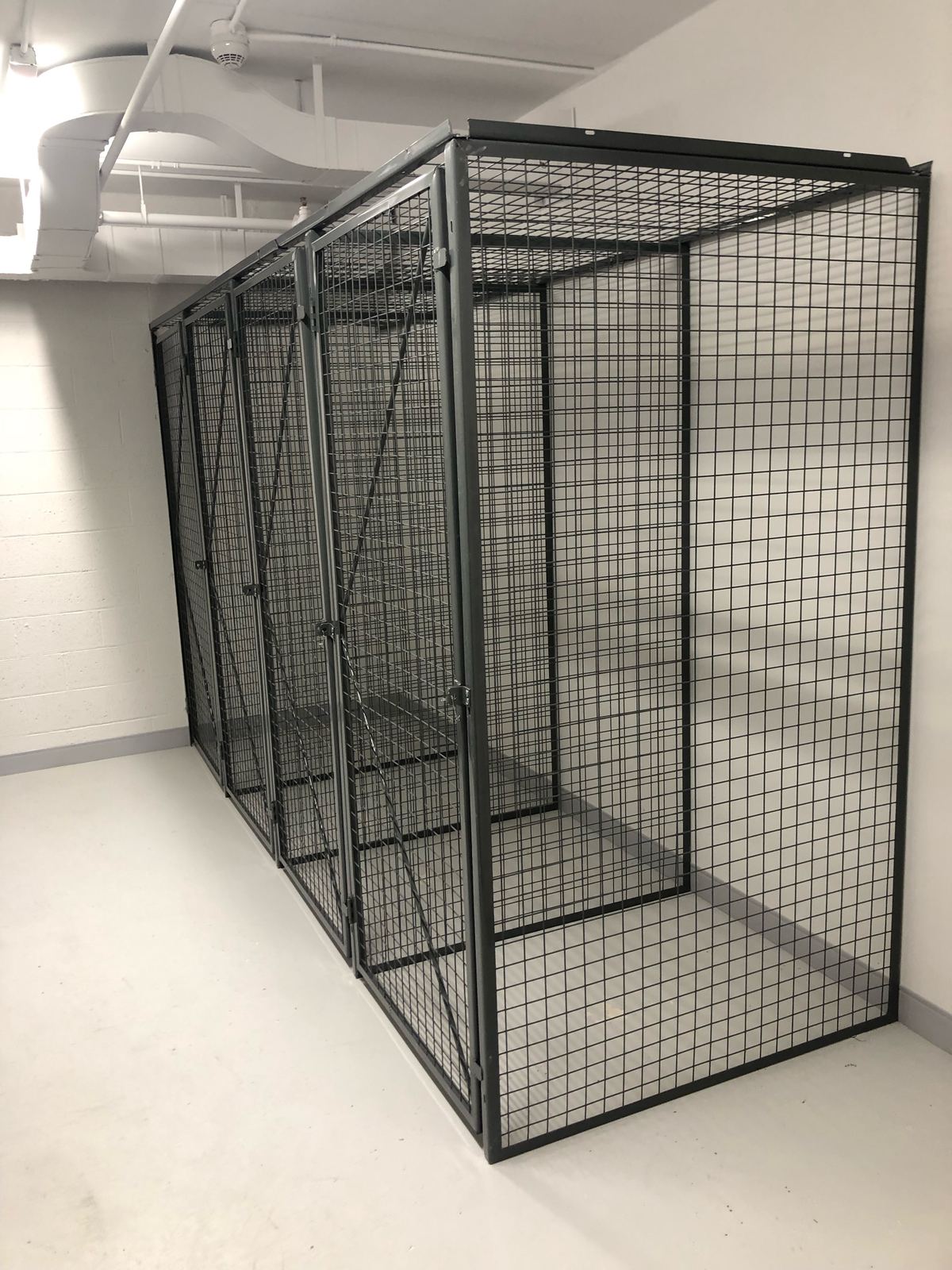 Single framed wire mesh storage locker