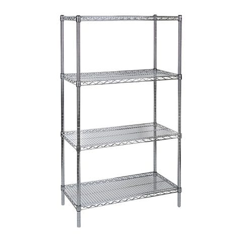 Standard-duty chrome wire shelving unit