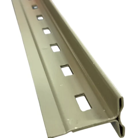 Close-up of a System 200 slotted steel T-post