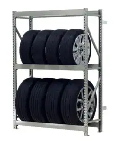 Wide span shelving configured for tire storage