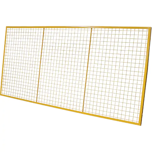 Safety yellow wire mesh pallet rack guard panel, representative product image