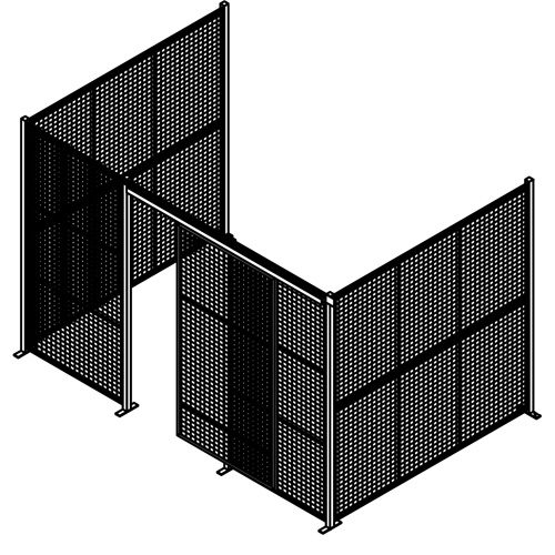 Type C free-standing wire partition enclosure with 4 sides